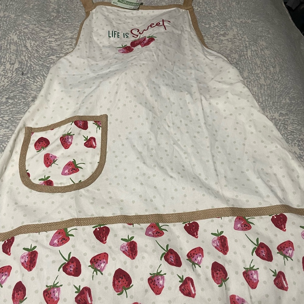 Strawberry Print Apron